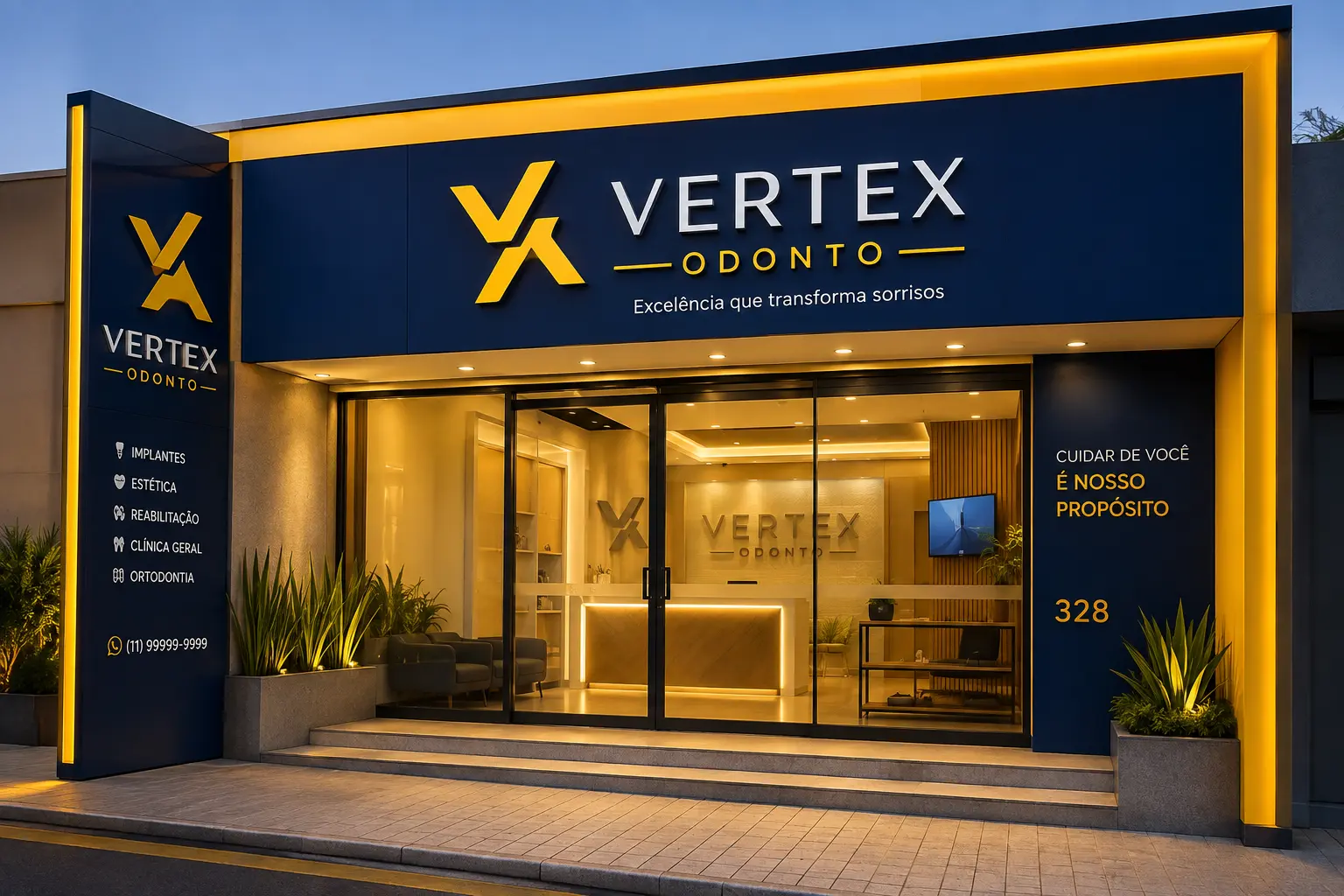 Fachada da clínica Vertex Odonto